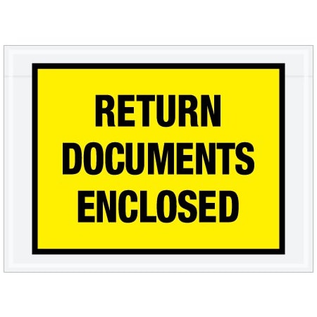Bsc Preferred 7-1/2 x 5-1/2'' Yellow ''Return Documents Enclosed'' Envelopes, 1000PK BUY00027165
